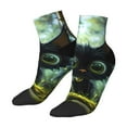 thumbnail image 3 of Salouo Cute Big-Eyed Black Cat Pattern Unisex Middle Tube Socks,Middle-Finger Knee High Socks Over The Calf Tube Stocking Crew Stockings for Women and Men Tube Socks, 3 of 8