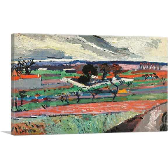 ARTCANVAS Landscape Of Ile De France 1904 Canvas Art Print by Andre Derain - Size: 26" x 18" (0.75" Deep)