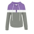 thumbnail image 5 of Olyvenn Women's Color Block Hoodie Button Up Long Sleeve Henley Tops Cute Drawstring Loose Casual Pullover with Kangaroo Pocket Gray L, 5 of 6