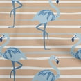 thumbnail image 1 of oneOone Velvet Light Brown Fabric Tropical Flamingo With Stripes Sewing Material Print Fabric By The Yard 58 Inch Wide, 1 of 4