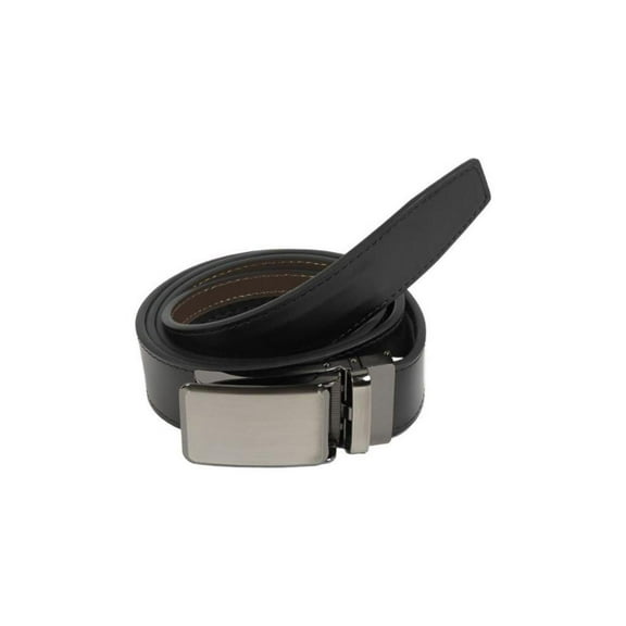 Men VALENTINI Leather Track Belt Adjustable Removable Buckle V519 Black