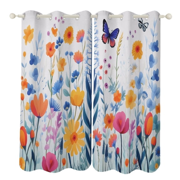 Watercolor Butterfly Blackout Curtains for Bedroom Curtains Insulated Room Darkening Window Drapes for Living Room