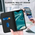 thumbnail image 6 of Feishell Wallet Case Designed for iPhone 12 mini (5.4 inch),Compatible with MagSafe Charger,Stylish PU Leather Magnetic Closure Folio RFID Blocking Protection Card Slots Flip Kickstand Phone Cas,Black, 6 of 10