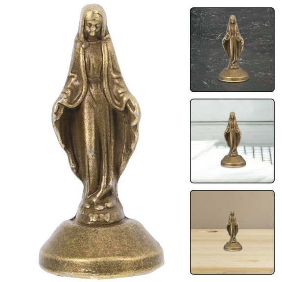 Hemobllo Virgin Mary Dashboard Figurine Brass Multi 1Pack Car Ornament