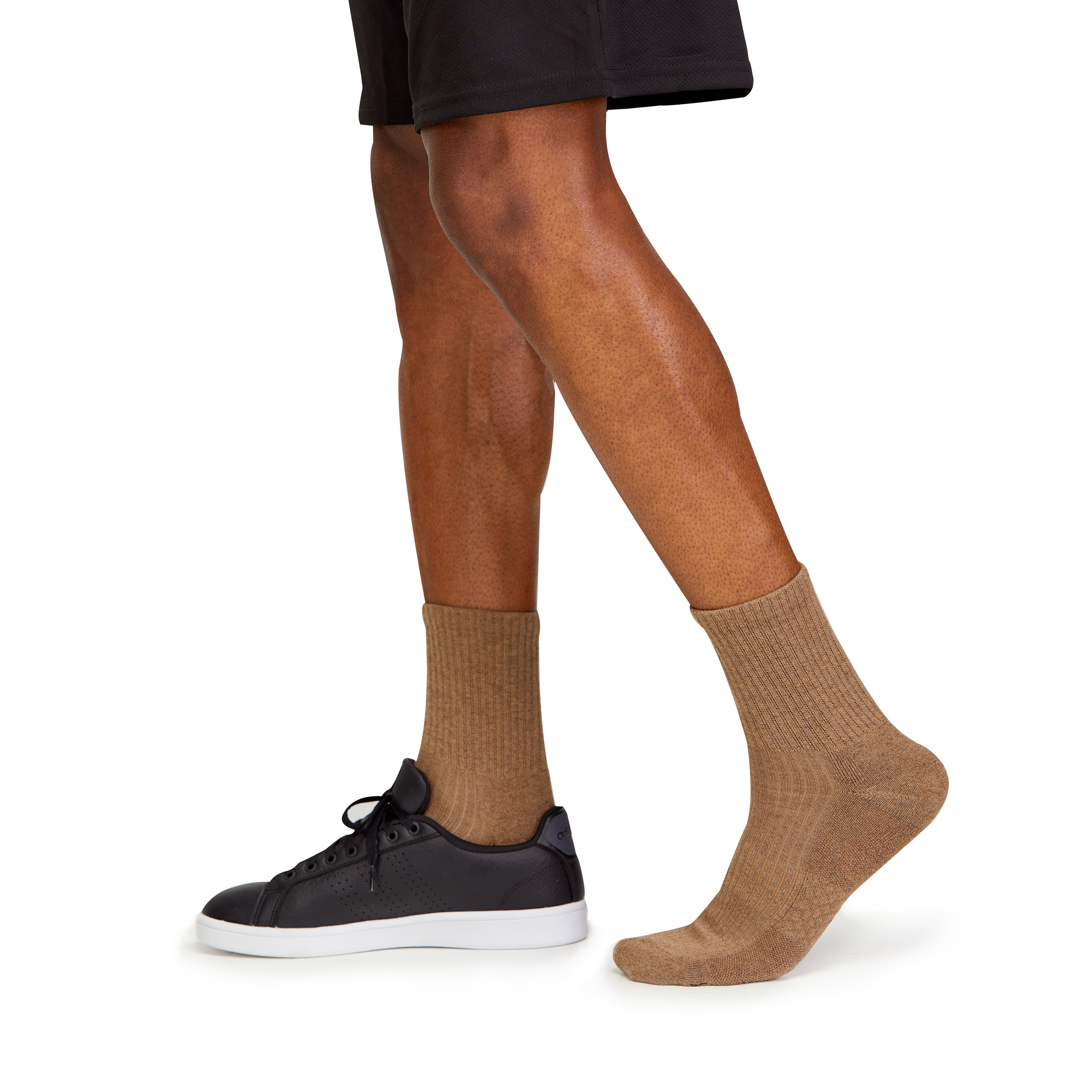 Fruit of the Loom Men's All Day Comfort Mid Ankle Socks, Sizes 6-12, Brown (6-Pack)