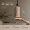 thumbnail image 3 of 1-Light 5'' Modern Famhouse Natural Travetine Single Pendant Light Coastal Cylinder Hanging Light For Bedroom and Dining Room, 3 of 11
