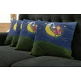 thumbnail image 5 of Ambesonne Moon Throw Pillow Cover 4 Pack, Girl on Moon Words Art, 18", Multicolor, 5 of 5