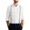 thumbnail image 5 of Tirantes para Hombres con Clips, Tirantes Resistentes para Hombres Pantalones con Extremo de Botón, Tirantes Vintage Tirantes para Hombres Elásticos Ajustables en Forma de Y(Beige), 5 of 5