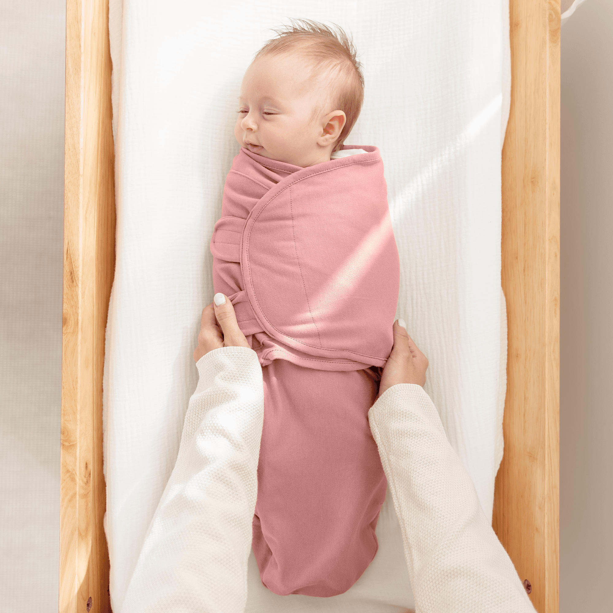 Comfy Cubs Baby Swaddles, Easy Adjustable 3 Pack for Boys and Girls (Small 0-3 Months, Blush, Mauve, Mulberry)