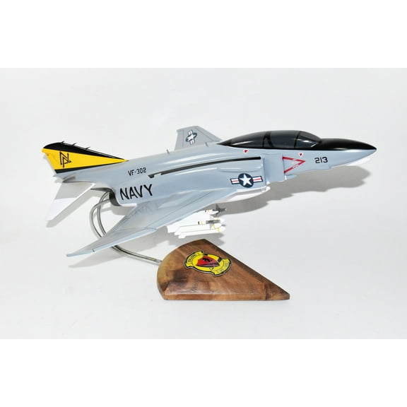 VF-302 Stallions F-4N (1975) Model, 1/42 (18") Scale, Mahogany, Navy, Fighter