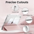 thumbnail image 4 of Clear Back Trifold Stand Cover for iPad Air 11" M2/M3/M4 & Air 4/5 10.9", Slim Smart Case with Apple Pencil Slot Auto Sleep Wake, Pink, 4 of 11
