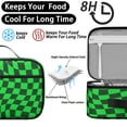 thumbnail image 4 of Green and Black Wavy Checkered Insulated Lunch Bag Teens,Bento School Lunch Bag for Teens for Work,Picnic or Travel 10.6x7.7x4.3 Inches,12 Can Capacity, 4 of 6