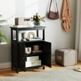 thumbnail image 6 of Costway Bathroom Floor Cabinet Freestanding Storage Organizer with 2 Doors Open Compartment Black, 6 of 10