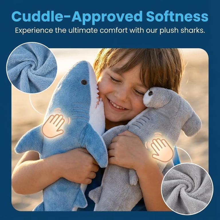 Bedwina Tiburones De Peluche Paquete De 2 Juguetes Grandes | Envío gratis Bedwina Tiburones De Peluche Paquete De 2 Juguetes Grandes | Envío gratis