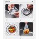 thumbnail image 3 of Paquete de 100 filtros desechables flexibles para bolsas de basura - Filtro antiobstrucción para fregadero de cocina y baño - Con caja de almacenamiento, 3 of 5