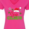 thumbnail image 4 of Inktastic Gigi Claus with Christmas Santa Hat and Snowflakes Women's V-Neck T-Shirt, 4 of 5