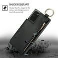 thumbnail image 5 of Allytechgroup for Samsung Galaxy Note 20 Wallet Case, Zipper Pocket Cards Holder RFID Blocking Ring Holder Stand Bumper Shockproof PU Leather Retro Phone Case for Samsung Galaxy Note 20, Black, 5 of 8