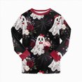 thumbnail image 4 of KPOPLK Toddler Kids Boys Pajamas Sets Halloween Ghost Print Long Sleeve Crewneck Top Snug Fit Pant Sleepwear Set,Size 5-6 Years, 4 of 9