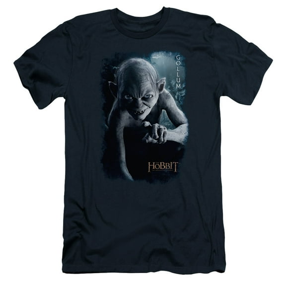 The Hobbit Gollum Poster S/S Adult 30/1 T-Shirt Navy