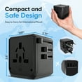 thumbnail image 6 of Universal International Travel Adapter Converter with USB Type C, Plug Adapter for European, USA, EU, UK, AUS, East Asia, Middle East, China, Japan, Korea, 150+ Countries, 110V and 220V, 6 of 6