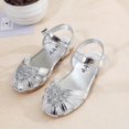 thumbnail image 4 of Newborn Kid Girl Leather Princess Sandals Soft Crib Shoes Toddler Prewalker, 4 of 5