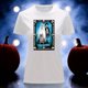 thumbnail image 3 of Playera Blusa Con Impresion De Los Novios Alusivo A La Loteria Mexicana Dia De Muertos Tradicion Mexicana Color Blanco Talla Chica Marca Emil SaEs, 3 of 4