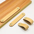 thumbnail image 2 of Tirador de cuero para puerta de armario de muebles Tirador de cuero para bolso Tirador de cuero para cajón Tirador de cuero para puerta de armario con hebilla Marrón y negro, 2 of 5