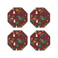 thumbnail image 2 of Balery 4 Pcs Dinosaur Christmas Happy New Yearleather Coasters Set, Drink Table Cup Coasters For Living Room Kitchen Coffee Decor, 2 of 9