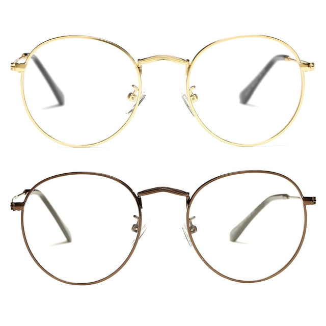 Gafas Pro Acme Classic con montura redonda de metal dorado y bronce