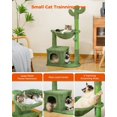 thumbnail image 4 of Cactus Cat Tree Cat Condo with Big Metal Frame Hammock, Cat Scratching Post for Indoor Cats with Cat Condo Natual Sisal Rope and Cat Toy Dangling Sisal Ball, Green, 4 of 7