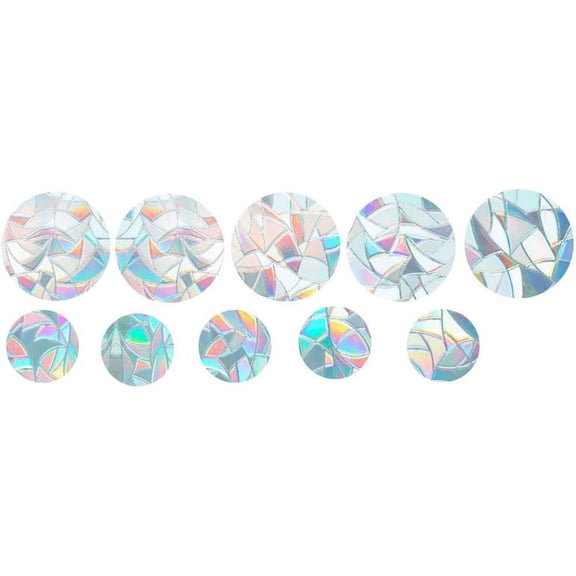 3D Pattern Window Film, Rainbow Effect Window Film, Electrostatic Decorative Window Film, Opaque Glazing Film, Anti-Peep Window Film for Bedroom, Kitchen (Round)