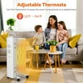 Top Rated Oil Filled Space Heaters 1500W Oil Filled Space Heater with Universal Wheels and 3-Level Heat