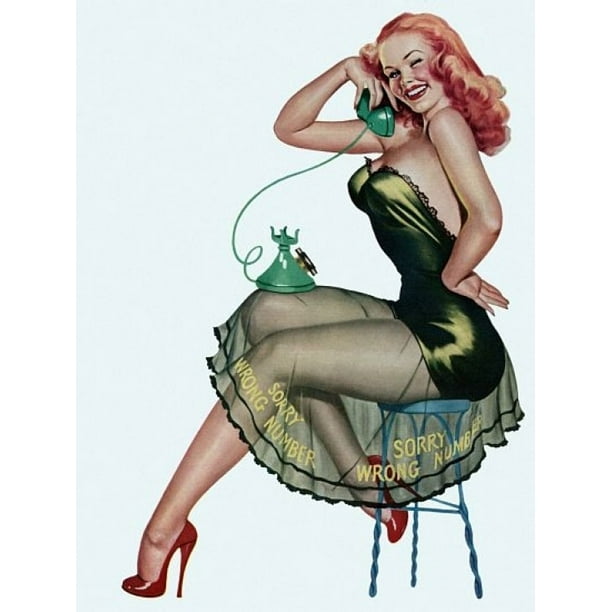 Pin Up Vintage Pinup Girl On Poster Print Walmart Com Walmart Com