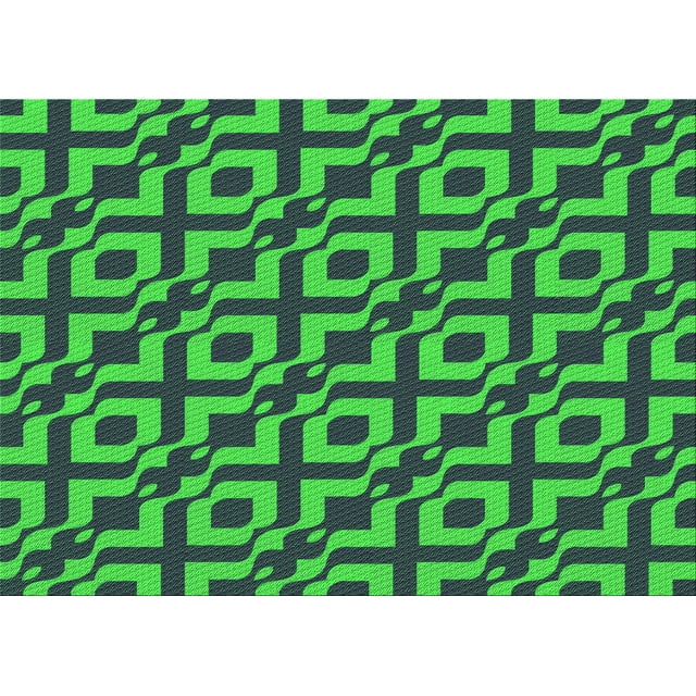 Ahgly Company Machine Washable Indoor Rectangle Transitional Lime Green Area Rugs, 8' x 10'