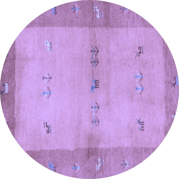 Ahgly Company Indoor Round Oriental Blue Traditional Area Rugs, 6' Round