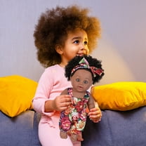 Loespoir Black 12 Inch Black Baby Dolls, Curly Hair Doll for Girls, Pet Dog Toy, Toddler Kids Gift, Imaginative Play, Sturdy Design(C)