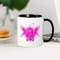 thumbnail image 4 of CafePress - Pink Ribbon Wings Mug - 11 oz Ceramic Mug - Novelty Coffee Tea Cup, 4 of 6