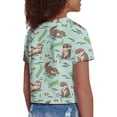 thumbnail image 5 of Uourmeti Otter Athletic Short Sleeve T-Shirt Kids Summer Cute Short Crew Neck Pullover Casual Soft Crop Top for Girls 5-14Y, 5 of 6