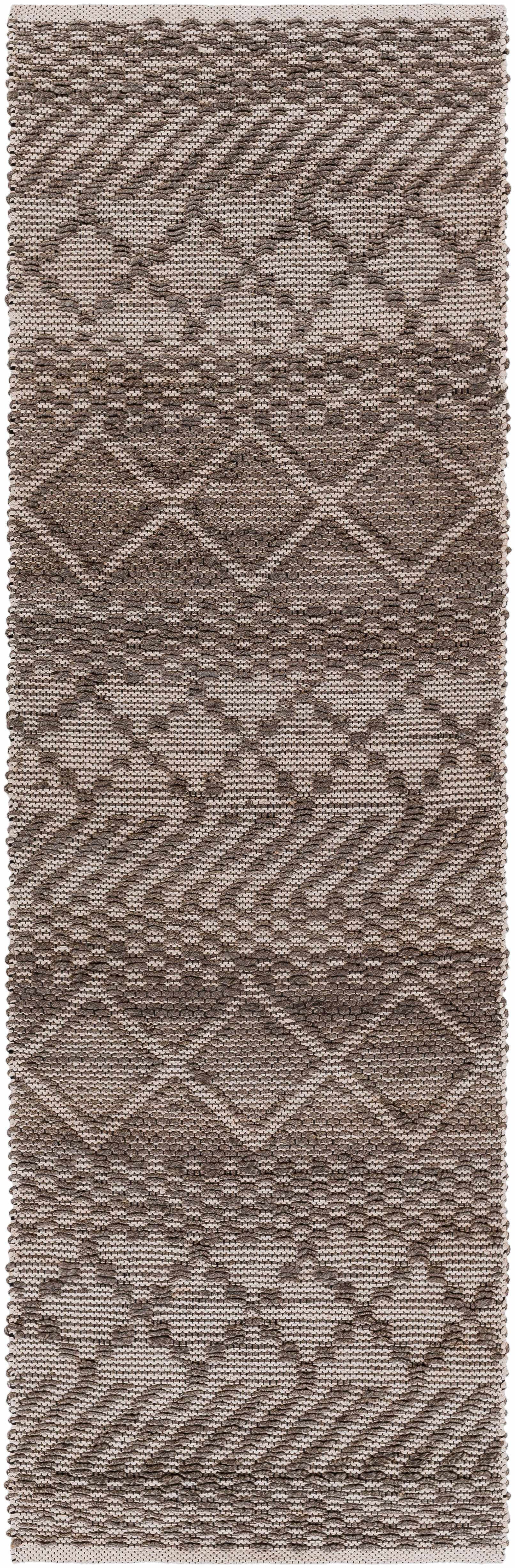 Hauteloom Abuyon Jute Living Room, Bedroom Area Rug - Bohemian, Transitional - Charcoal, Peach - 8'10" x 12'