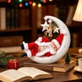 thumbnail image 5 of Christmas Santa Claus Figurine, Sleeping Santa on Crescent Moon with Star, Festive Tabletop Decor for Mantel Shelf, Holiday Display by MPOISVA, 5 of 8
