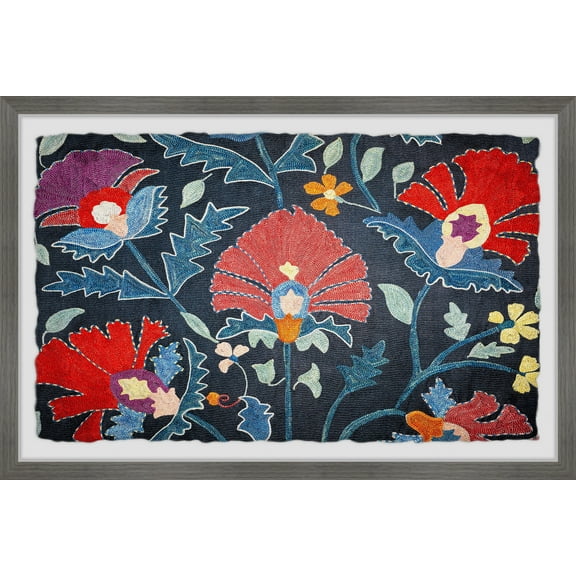 Marmont Hill Abstract Flowers Framed Wall Art, 16" x 24"