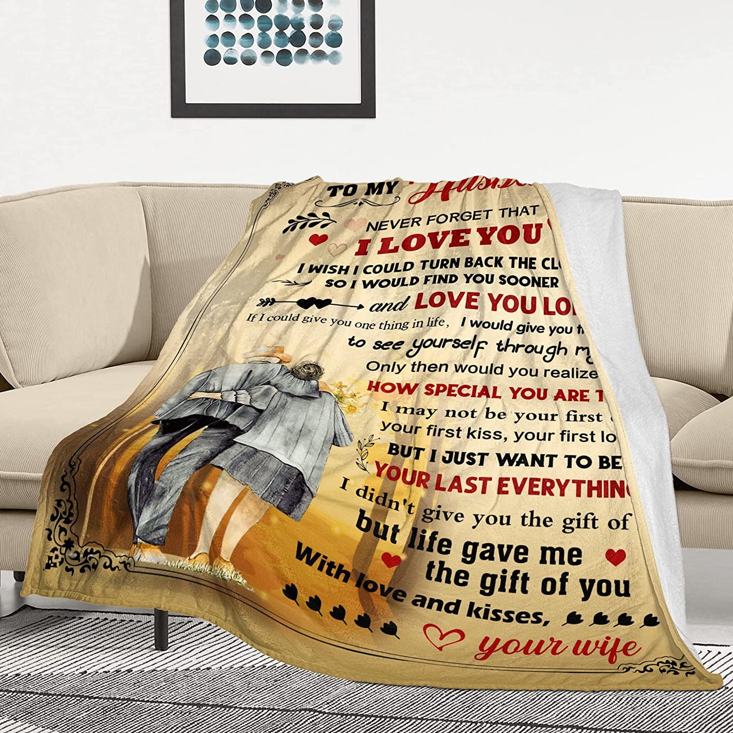  TURMTF Custom Blanket Birthday Gifts for Wife, Wedding  Anniversary Romantic Gifts for Wife, Wife Gifts from Husband, Gifts for  Her, Wife Blanket 50x60 : Home & Kitchen