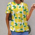 thumbnail image 6 of Lemon Slice Pattern Women's Short Sleeve T-Shirt Crew Neck Casual Summer Trendy Loose Fit Tops, 6 of 6