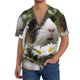 thumbnail image 1 of Fotbe Daisy Guinea Pig Camisa Estampada de Manga Corta para Hombre, Casual de Verano, Estilo Playero, Sin Arrugas-3X-Large, 1 of 5