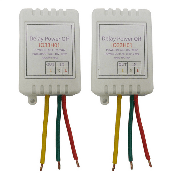 2PCS 1-480Min Timer Adjustable Disconnect Delay Controller AC 110V 220V Power-on Delay OFF Relay Switch Voltage Output,2 x Delay Relay Switch,White