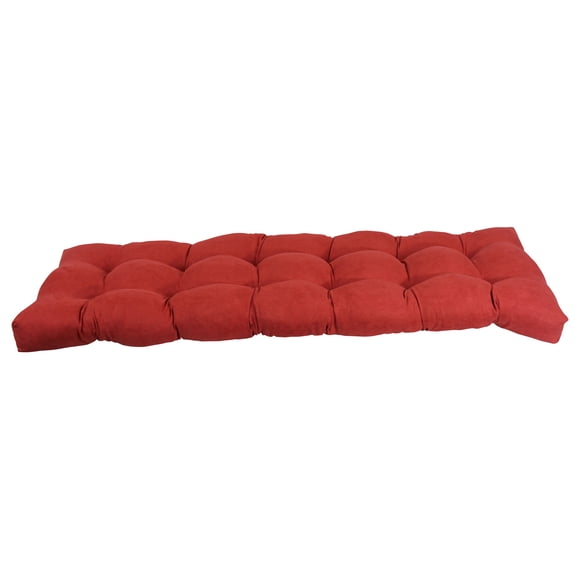 60-inch by 19-inch Tufted Solid Microsuede Bench Cushion Red-Color