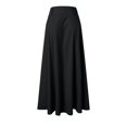 thumbnail image 6 of vigerkar Women Casual Cotton Linen A Line Skirt High Waist Long Flowy Skirt Flare Swing Ruffle Skirt Black, M, 6 of 6