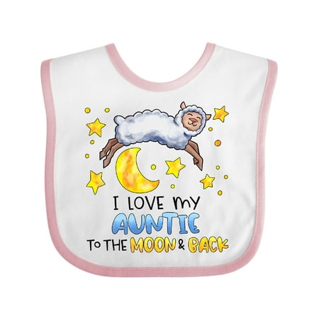 

Inktastic I Love my Auntie to the Moon and Back Cute Sheep Boys or Girls Baby Bib