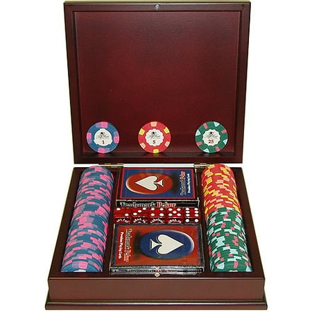 Trademark Poker 100 World Tophat & Cane Paulson Clay Chips With Mahogany Case