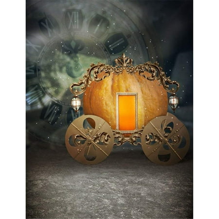 Image of ABPHOTO Polyester Pumpkin Carriage Fairy Tale Backdrops for Cosplay Stage Photography Wallpaper Props Children Kids photographic Studio backgrounds 5x7ft